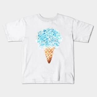 blue gypsopgila flowers cone watercolor Kids T-Shirt